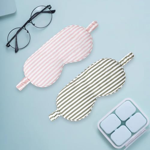 HBHLFZ Sleep Mask 2 Pack - Bamboo Viscose Fiber Sleeping Eye Mask - with Elastic Band/Headband - Comfort Sleeping Shade - for Nighttime Sleeping, Traveling & Napping（Pink，Green） - color: Pink&green