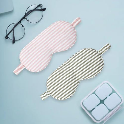 HBHLFZ Sleep Mask 2 Pack - Bamboo Viscose Fiber Sleeping Eye Mask - with Elastic Band/Headband - Comfort Sleeping Shade - for Nighttime Sleeping, Traveling & Napping（Pink，Green） - color: Pink&green