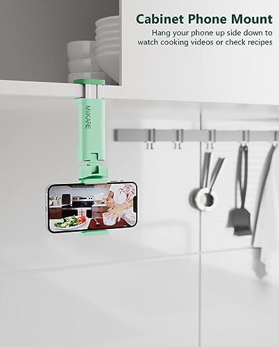 MiiKARE Travel Essentials Airplane Phone Holder, Universal Handsfree Phone Mount for Flying with 360 Degree Rotation, Travel Must Haves Phone Stand for Desk, Tray Table, Green - color: Green