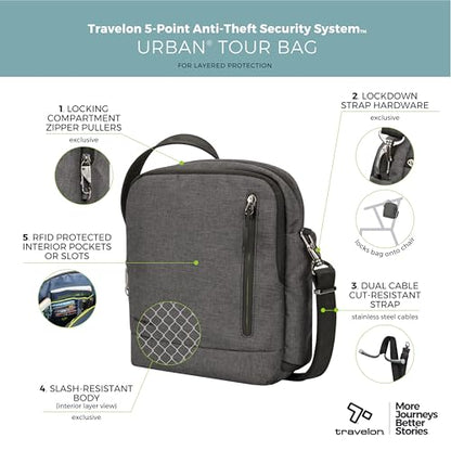 Travelon Anti Theft Urban Tour Bag - color: Slate