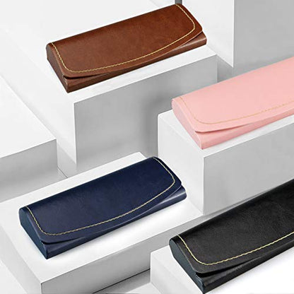 LifeArt Eyeglass Case Hard Shell, Portable Sunglass Case, Fashionable PU Leather Eyeglass Case, Lightweight - color: F_637-2_black