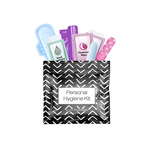 Menstrual Kit All-in-One | Convenience on The Go | Single Period Kit Pack for Travelling, Tweens & Teenagers | Individually Wrapped Feminine Hygiene Products (Black Treads) - color: Black Treads