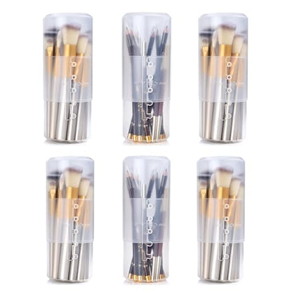 OCHEAL Makeup Brush Holders, 6 Pack of Make up Brushes Organizer Travel Case Retractable Plastic Travel Makeup Brush Holder For Vanity Makeup Artist Brushes Storage Cup - color: Plastic Clear-6pcs