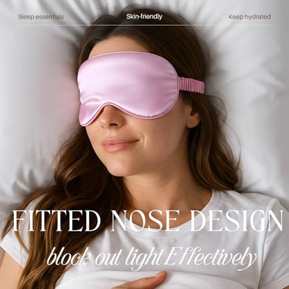 Silk Satin Sleeping Eye Mask, Light Purple Sleep Eye Mask Night Blindfold for Women and Men, Soft Breathable Blackout Eyeshade Eye Cover for Travel, Wedding Bridesmaid Gift - color: Light Purple
