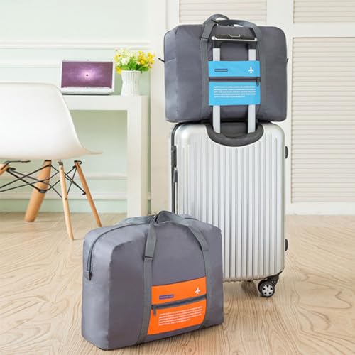 Travel Bag Spirit Airlines Personal Item Bag 18x14x8 Foldable Travel Duffel Bag Tote Carry on Luggage Duffle Overnight for Women and Men (Orange) - color: Orange