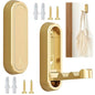 2Pcs Gold Folding Wall Hooks Heavy Duty Foldable Coat Hooks for Hanging Towels Clothes Bags Keys Bathroom Bedroom Closet Gold Hooks for Wall