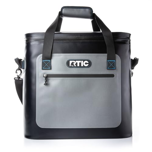 RTIC Ultra-Tough Soft Cooler 50 Can, Insulated Bag Portable Ice Chest Box for Lunch, Beach, Drink, Beverage, Travel, Camping, Picnic, Car, Trips, Floating Cooler Leak-Proof with Zipper - color: Blue/Grey