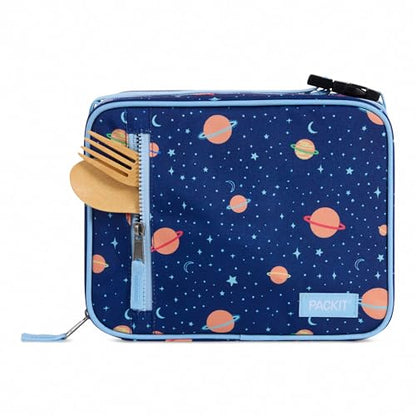 PackIt Freezable Classic Lunch Box, Little Planets, Built with EcoFreeze Technology, Collapsible, Reusable, Zip Closure With Zip Front Pocket and Buckle Handle, Designed for Fresh Lunch On the Go - color: Little Planets