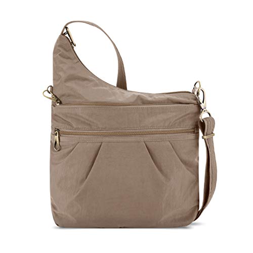 Travelon Anti-Theft Signature 3 Compartment Crossbody Bag - color: Sable