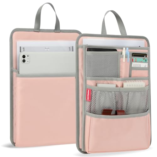 Stiff Backpack Insert Organizer for Men Women Bag In Bag,Water-repellent Nylon 13.7''x10.2''x2''-Pink - color: Pink