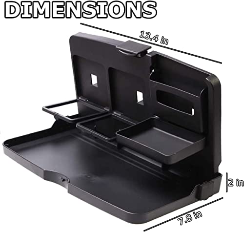 VaygWay Foldable Car Food Tray Holder Multi- Functional Portable Auto Food and Drink Holder– Black Eating Organizer Backseat Car Tray – Kids Table Food Holder Desk- Laptop, Meal (2 Pack Black) - color: 1 Pack Black