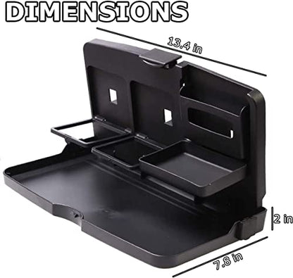 VaygWay Foldable Car Food Tray Holder Multi- Functional Portable Auto Food and Drink Holder– Black Eating Organizer Backseat Car Tray – Kids Table Food Holder Desk- Laptop, Meal (2 Pack Black) - color: 1 Pack Black