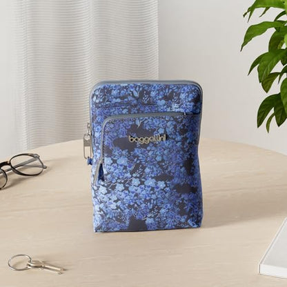 Baggallini Women's Securtex Anti-theft Activity Crossbody Bag - color: Ink Hydrangea