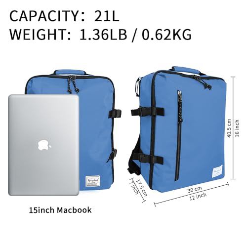 Small Carry-on Backpack Flight Approved Lightweight Casual Laptop Backpack MacBook Pro 16 Travel Gym Sport Daypack, Light Blue - color: Light Blue