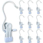 Hangers Clips,Stainless Hooks for Closet Hooks,Heavy Duty Clothespins Laundry Hanging Hooks,Travel Portable Clothes,Boot Tall Towel Hats Socks Pants and Bras (10, Matte White) - color: Matte White