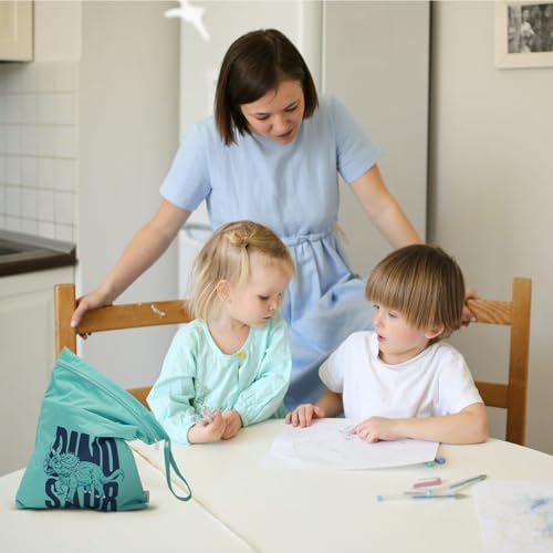 ALVABABY 3pcs Cloth Diaper Wet Dry Bags Waterproof Reusable with Two Zippered Pockets Travel Beach Pool Daycare Soiled Baby Items Yoga Gym Bag for Swimsuits or Wet Clothes 3L-ZM24A - color: Dinosaurs 24