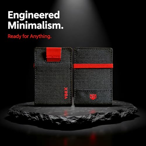 RFID Minimalist Slim Wallet for Men and Women, Holds Up to 12 Cards, Cash, Key Thin and Lightweight Credit Card Holder (Black Microfiber – Inferno Edition) - color: Black Microfiber – Inferno Edition