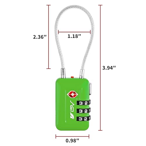 TSA Accpeted Luggage Travel Lock, Set-Your-Own Combination Lock for School Gym, Golf Bag, Locker, Luggage Suitcase Baggage Locks, Filing Cabinets, Toolbox, Case (Green, 2 Pack) - color: Green, size: 2 Pack