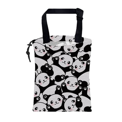 Car Garbage Bag Cute Black Panda Drawstring Car Trash Bag Hanging for Back Seat with Adjustable Buckle Canvas Vehicle Trash Can Easy-to-Install - color: Cute Black Panda