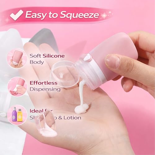 2 oz Silicone Travel Bottles, Leakproof Squeeze Bottle Mini Travel Size Container for Toiletries Lotion Shampoo and Conditioner Liquid Salad Dressing to go Condiment, TSA Approved, 4 Pack - color: Green, White, Clear, size: 2 oz