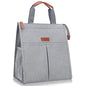 Lacdo Lunch Bag for Women Men Insulated Lunch Tote Bags Waterproof Reusable Lunch Box Soft Cooler with Pockets for Work Travel Picnic, Gray - color: Gray