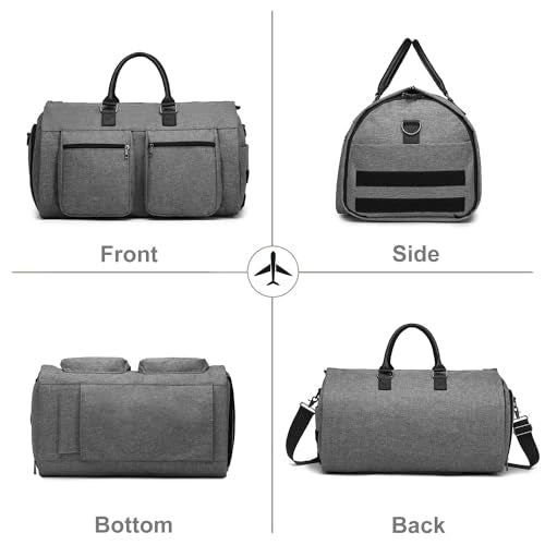 Rolling Garment Bag,Rolling Duffle Bag with Wheels Rolling Garment Bags for Travel with Shoe Pouch Carry On Bag Weekender Bags Garment Duffel Bag for Women-Grey - color: A1-Grey-2P