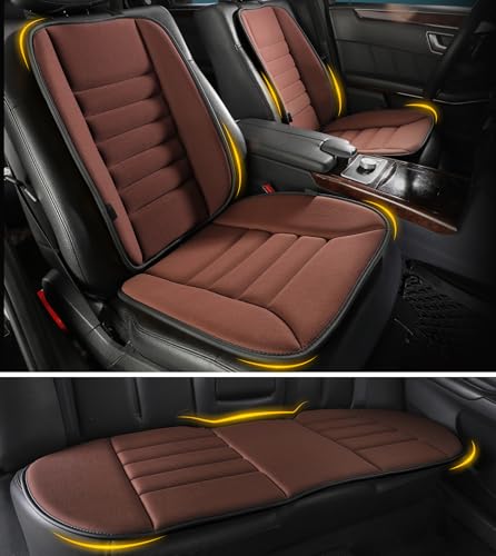 kingphenix 5-Piece Memory Foam Car Seat Cushion Set with Full Back Support Pillow, Comfort for Long Drives & Road Trips, Universal Automotive Comfort for Most Car, Van, Truck, SUV, Brown - color: Brown, size: Full Set