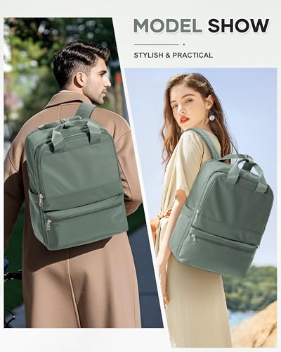 wepadre Small Travel Backpack for Women Men Personal Item Travel Bag Carry on Backpack for Travel Carry on Luggage - color: Olive Green
