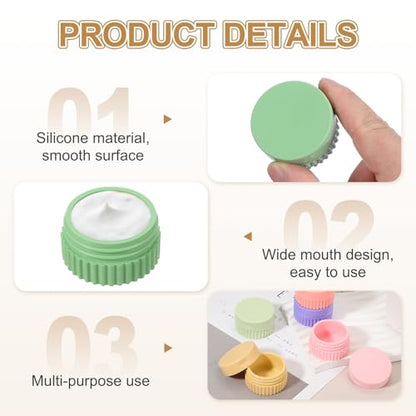 uxcell 4pcs Travel Containers for Toiletries, 0.68oz 20ml Small Silicone Cream Jars Leak-proof Travel Essentials with Lid for Cosmetic Body Skin Cream, Grass Green - color: Grass Green