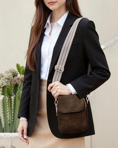 Fashion Small Crossbody Bags for Women Trendy Designer Cell Phone Purses Wallets with Card Holder Anti Theft Travel - color: Coffee