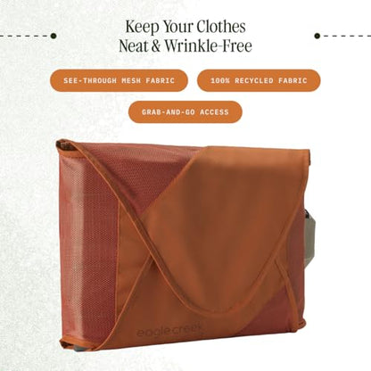 Eagle Creek Pack-It Reveal Garment Folder - Travel Garment Bag with Compression Wings to Maximize Luggage Space - Convenient Top Handle - Quick Drying Material - Mandarin - Large - color: Mandarin