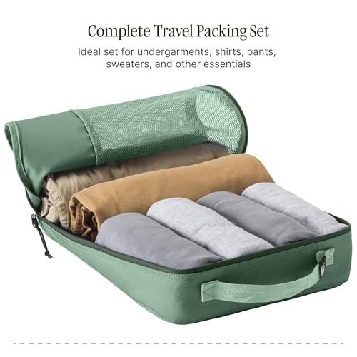 Eagle Creek Pack-It Reveal Cube Set - Packing Cubes for Compartmentalizing Luggage - Durable - Ultra-Lightweight - Water-Resistant - Easy Grab Zipper Pull - Mesh Windows - Willow Green - XS/S/M - color: Willow Green