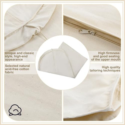 50 Inch Acid Free Cotton Muslin Suit Garment Bag Long Dress Suit Storage Box Closet Organizer for Suits, Coats, Travel Bag - size: 50 Inch