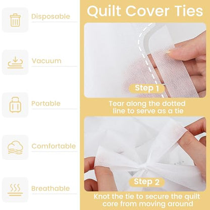 Nanaborn Disposable Bed Sheets for Travel 4 Piece Hotel Portable Sheet Quilt Cover Pillowcases for Business Trip Bedding Kit