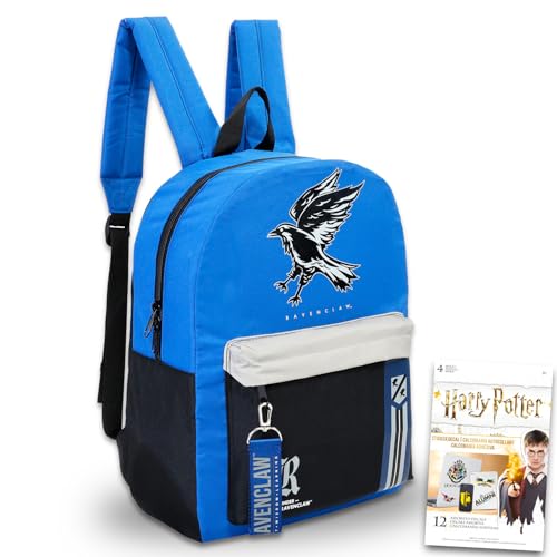 Harry Potter Backpack for Adults Set - Bundle with 16" Ravenclaw Backpack Plus Decals | Harry Potter Travel Bag for Teens, Adults
