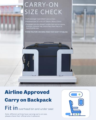 Hynes Eagle Carry on Backpack 38L Large Travel Backpack for Women Flight Approved Weekender Bag Laptop Backpack Men 15 inches Dark Blue - color: Dark Blue