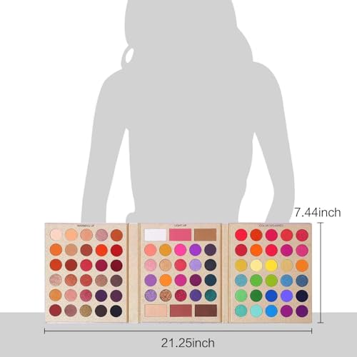 UCANBE Pretty All Set Eyeshadow Palette Holiday Gift Set Pro 86 Colors Makeup Kit Matte Shimmer Eye Shadow Highlighters Contour Blush Powder All In One Valentine's Day Makeup Pallet - color: Palette A