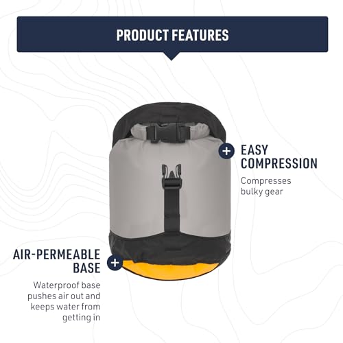 Sea to Summit eVac Ultra-Lightweight Compression Dry Bag, Waterproof Dry Storage, 3 Liter, High Rise Grey - color: High Rise Grey, style: 3 Liter