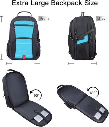 ANTERK Extra Large Backpack, Travel Backpack, Sturdy TSA Water Resistant 17.3 Inch Carry on Backpacks, Anti Theft Business Computer Backpacks Gifts for Men Women, Lake Blue - color: Lake Blue, size: 17 inch