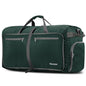Gonex Large Foldable Travel Duffle Bag with Shoes Compartment, Packable Lightweight Water Repellent Duffel Bag for Camping Gym Weekender Bag - color: Blackish Green, size: 150L