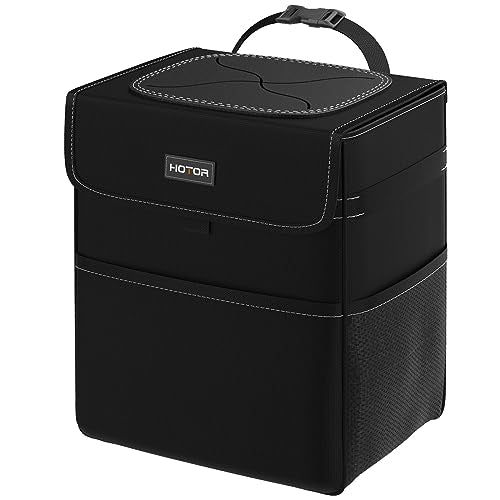 HOTOR Car Trash Can - 3.5 Gallon Ultra Large Car Organizer and Storage with Adjustable Straps & Magnetic Snaps, Waterproof Car Accessory for Interior Car Storage with Unrestricted Placement (Black) - color: Black, size: 3.5 Gallons