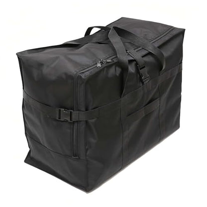 Arxus Large Duffel Bag, Waterproof Carry on Weekend Overnight Storage Bag over Luggage for Airline, Travel, Camping, Moving - color: 120L-Black