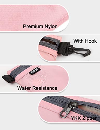 GOX Travel Toiletry Bag Carry On Zipper Pouch Cosmetic Kit Makeup Digital Bag Water Repellent Nylon (Pink) - color: Pink