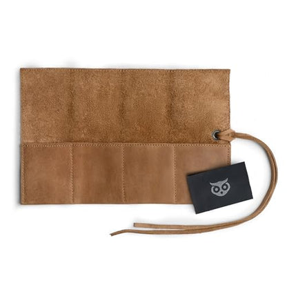 Hide & Drink, Leather Watch Roll Organizer Handmade from Full Grain Leather, Holds Up to 4 Watches, Easy Carry On Watchlover Storage (Single Malt Mahogany) - color: Single Malt Mahogany