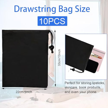 10-Pack Drawstring Bags with Toggle Closure - Lightweight & Durable Nylon Gym Bags for Sports, Travel and Daily Use - size: 9 x 13 Inch