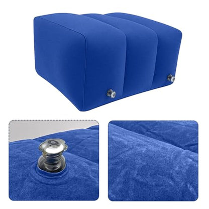 Inflatable Foot Rest Pillow, Height Adjustable Leg Elevation Cushion for Airplane Travel, Car, Office, and Home Use – Foot Stool for Elderly, Bedridden, and Long Flight Comfort, 1 Pcs