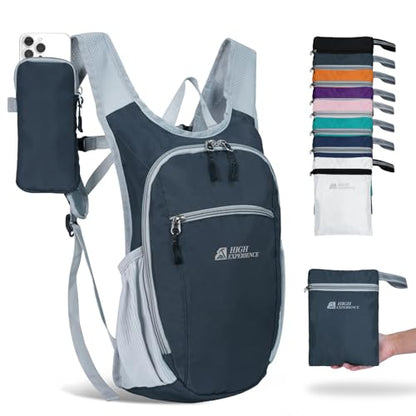 Hiking Backpack 10L/15L Small Daypack Lightweight Packable Travel Foldable Water Resistan for Women Men (Gray, 15L) - color: Gray, size: 15L