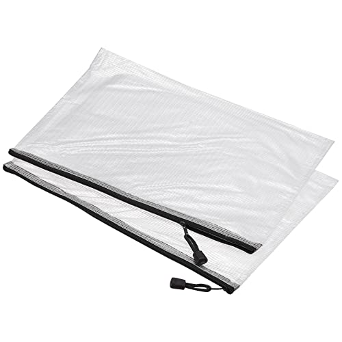 MECCANIXITY Mesh Zipper Bags, A3 Size Plastic Zip File Pouch Document Folders for Home Office Travel, Black Pack of 3 - color: Black