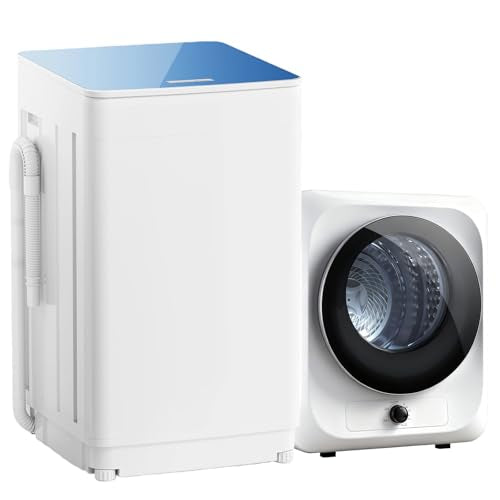 Auertech Portable Washer and Dryer Combo Set, 18 lbs Fully Automatic Washing Machine, 1.5CuFt Portable Dryers, Compact Washer and Dryer for Apartment, RV, Dorm - color: White, size: 1.5 cu.ft + 18 lbs