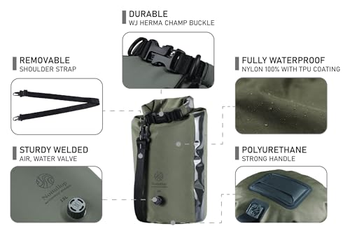 Washbag Portable Washing Machine - 15L Fully Waterproof Dry Bag - Lightweight Compact Nylon Washing Machine - Portable Manual Clothes Washer Laundry Bag (Olive) - color: Olive